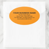 Sticker Ovale Textes simples Marque d'affaires sur couleur orang (Sac)