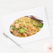 Sticker Ovale Thailandais Lo Mein Noodle Stir Fry (Enveloppe)
