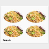 Sticker Ovale Thailandais Lo Mein Noodle Stir Fry (Feuille)