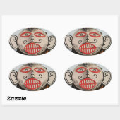 Sticker Ovale Thailande Fantôme, Festival Phi Ta Khon Mask, Loei (Feuille)