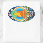 Sticker Ovale Thangka oriental cool Prabhutaratna Bouddha (Sac)