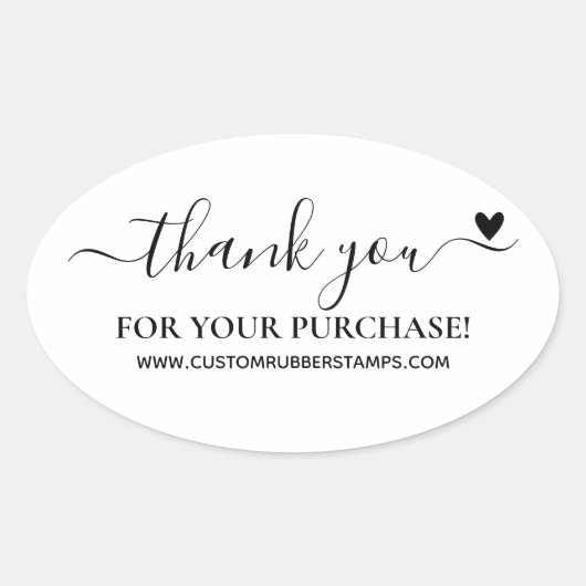 Sticker Ovale Thank You For Your Purchase | Small Business (Devant)