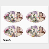 Sticker Ovale Thé au Petit Trianon - rose (Feuille)