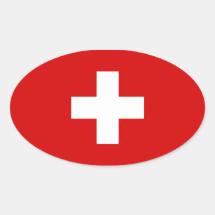 Sticker Ovale The Flag of Switzerland