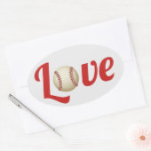 Sticker Ovale Thème De Baseball Sports Amour Mariage Faveur (Enveloppe)