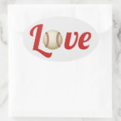 Sticker Ovale Thème De Baseball Sports Amour Mariage Faveur (Sac)