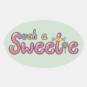 Sticker Ovale Thème de bonbons Kawaii (Devant)