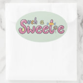 Sticker Ovale Thème de bonbons Kawaii (Sac)