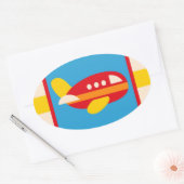 Sticker Ovale Thème de transport d'avion mignon cadeaux pour enf (Enveloppe)