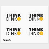 Sticker Ovale Think Dink (Pickleball) (Feuille)