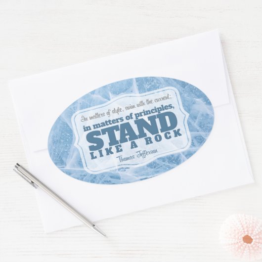 Sticker Ovale Thomas Jefferson Citation Inspirationnelle "Princi (Enveloppe)