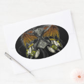 Sticker Ovale Thor Hammer des Dieux Guitares (Enveloppe)