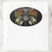 Sticker Ovale Thor Hammer des Dieux Guitares (Sac)