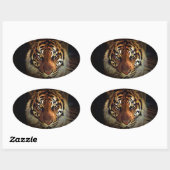 Sticker Ovale Tigre (Feuille)