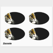 Sticker Ovale Tigre (Feuille)