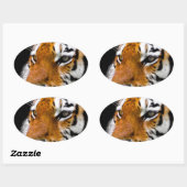 Sticker Ovale Tigre (Feuille)