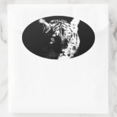 Sticker Ovale Tigre noir et blanc Pop Art (Sac)