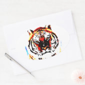 Sticker Ovale Tigre sauvage (Enveloppe)