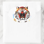 Sticker Ovale Tigre sauvage (Sac)