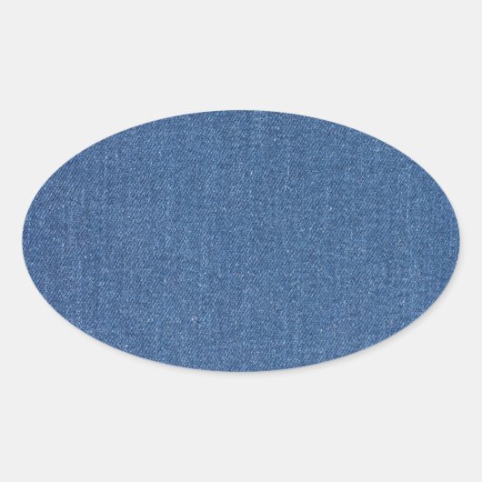 Sticker Ovale Tissu d'origine jean de mode bleu motif (Devant)