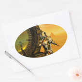 STICKER OVALE TITAN DANS LE DÉSERT D'HYPERION (Enveloppe)