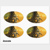 STICKER OVALE TITAN DANS LE DÉSERT D'HYPERION (Feuille)