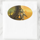 STICKER OVALE TITAN DANS LE DÉSERT D'HYPERION (Sac)