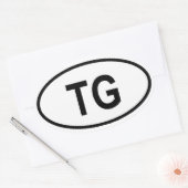Sticker Ovale Togo "TG" (Enveloppe)