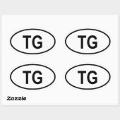 Sticker Ovale Togo "TG" (Feuille)