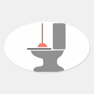 Sticker Ovale Toilettes et Plongeuse
