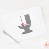 Sticker Ovale Toilettes et Plongeuse (Enveloppe)