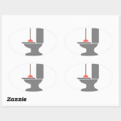 Sticker Ovale Toilettes et Plongeuse (Feuille)