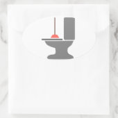 Sticker Ovale Toilettes et Plongeuse (Sac)