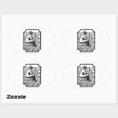 Sticker Ovale Toit (Feuille)