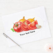 Sticker Ovale Tomates et oignons (Enveloppe)