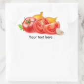 Sticker Ovale Tomates et oignons (Sac)