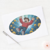 Sticker Ovale Tomber dans une bulle (Enveloppe)