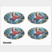 Sticker Ovale Tomber dans une bulle (Feuille)