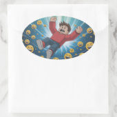 Sticker Ovale Tomber dans une bulle (Sac)