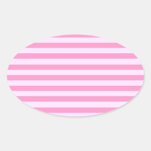 Sticker Ovale Ton sur le motif de rayures de rose de ton
