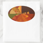 Sticker Ovale Tonalité Terre Art couleur Abstrait Design d'impre (Sac)