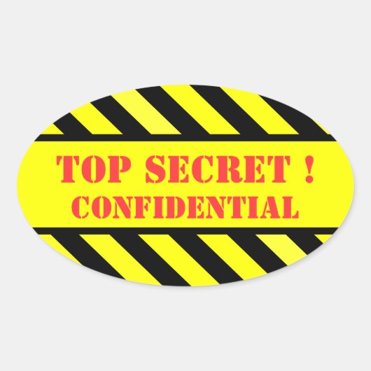 Sticker Ovale top secret - confidentiel (Devant)