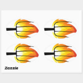 Sticker Ovale Torche et fourche (Feuille)