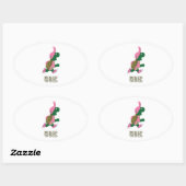 Sticker Ovale Tortue 50K - Rose (Feuille)