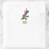 Sticker Ovale Tortue 5K - rose (Sac)