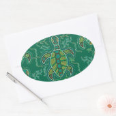 Sticker Ovale Tortue des Caraïbes (Enveloppe)