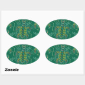 Sticker Ovale Tortue des Caraïbes (Feuille)