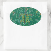 Sticker Ovale Tortue des Caraïbes (Sac)