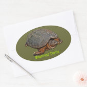 Sticker Ovale Tortue serpentine Terrapin-lover Cadeau (Enveloppe)