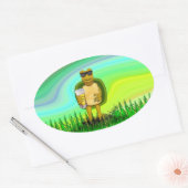 Sticker Ovale Tortue soif (Enveloppe)
